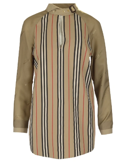 Shop Burberry Stripe Patterned Blouse In Multi