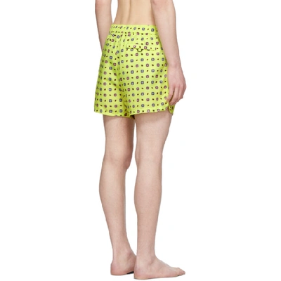 Shop Kenzo Yellow Medallions Logo Swim Shorts In 39 Lemon