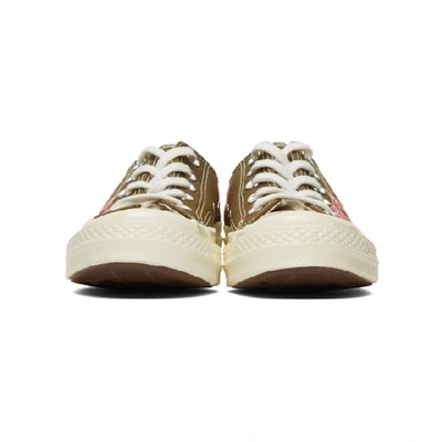 Shop Comme Des Garçons Play Comme Des Garcons Play Khaki Converse Edition Multiple Hearts Chuck 70 Low Sneakers In 1 Khaki