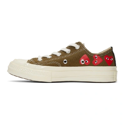 Shop Comme Des Garçons Play Comme Des Garcons Play Khaki Converse Edition Multiple Hearts Chuck 70 Low Sneakers In 1 Khaki