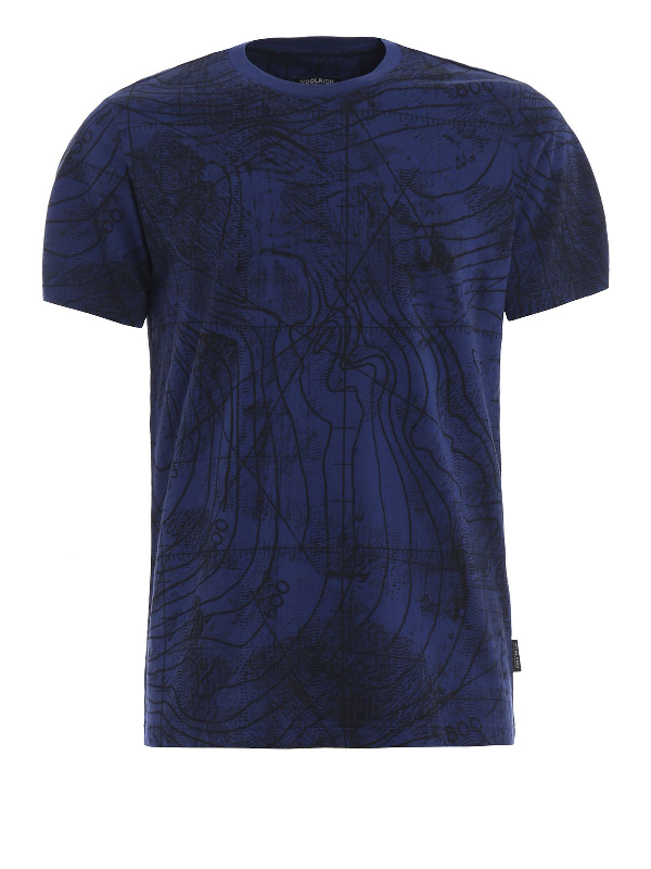 Woolrich Nautical Map Short Sleeve T-shirt In Blue | ModeSens
