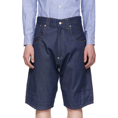 Shop Junya Watanabe Navy Levis Edition Denim Westpoint Shorts In 1