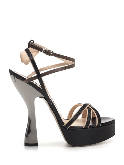 Shop Fendi Platform Sandals In Black