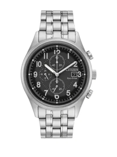Shop Citizen Chandler Stainless Steel Bracelet Watch In Black