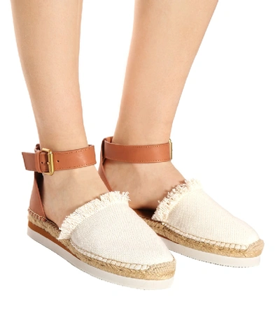 Shop See By Chloé Canvas And Leather Espadrilles In White