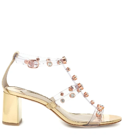 Shop Sophia Webster Dina Crystal Sandals In Gold