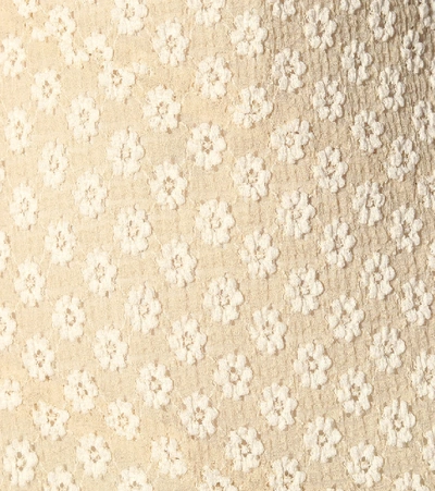 Shop Alexa Chung Floral Cotton-blend Midi Dress In Beige