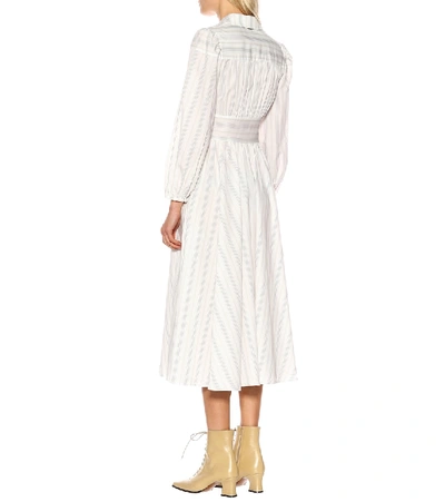 Shop Alexa Chung Striped Cotton Shirt Dress In White