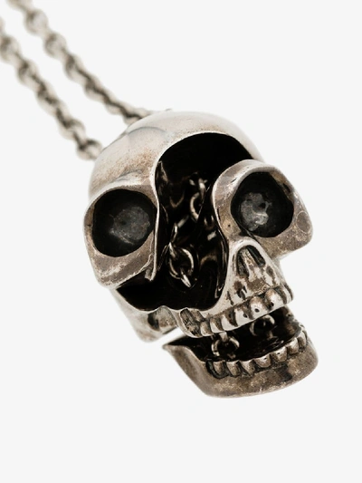 Shop Alexander Mcqueen Skull Pendant Necklace In Silver