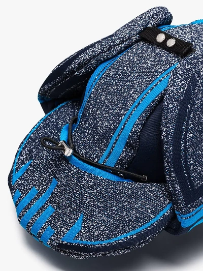 Shop Prada Jacquard Padded Hat In Blue