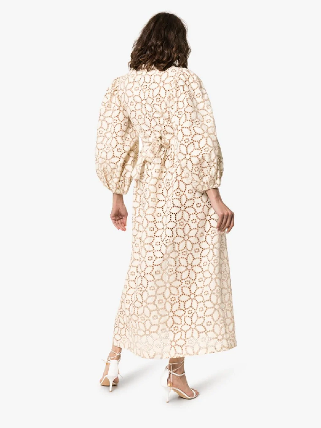 Mara Hoffman Bette Balloon sleeve Cotton linen Maxi Dress In Natural Sand ModeSens