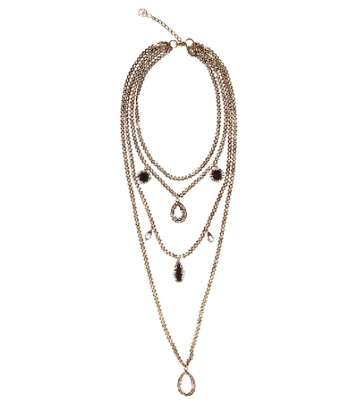 Shop Alexander Mcqueen Crystal Chain Harness In Gold