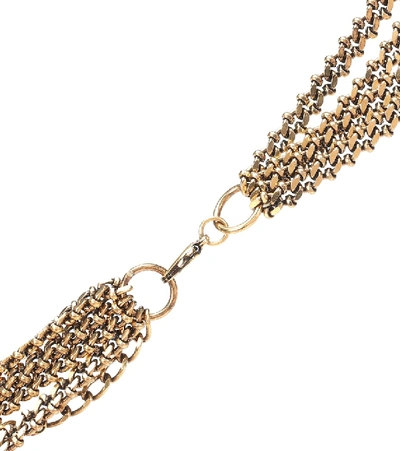 Shop Alexander Mcqueen Crystal Chain Harness In Gold