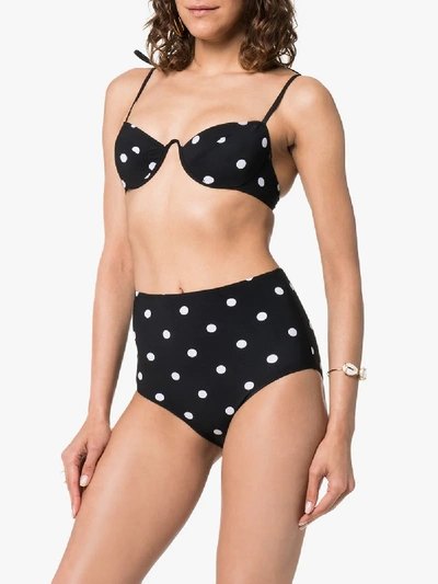 Shop Araks Myriam Mallory Polka Dot Underwired High-waisted Bikini Set In Black/ White