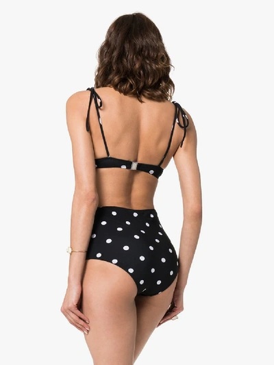 Shop Araks Myriam Mallory Polka Dot Underwired High-waisted Bikini Set In Black/ White