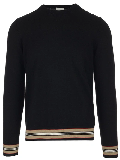 Shop Burberry Icon Stripe Sweater In Black