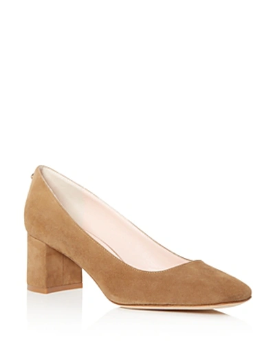 Shop Kate Spade New York Women's Kylah Square-toe Pumps In New Taupe Suede