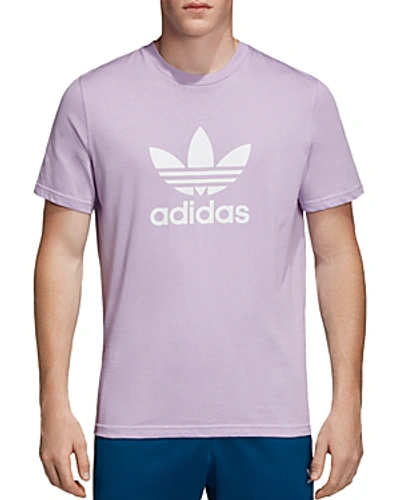 Shop Adidas Originals Trefoil Short Sleeve Tee In Purple