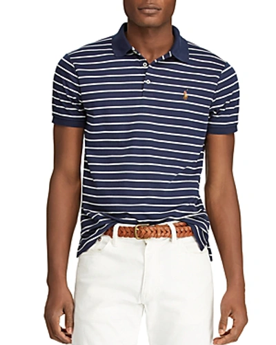 Shop Polo Ralph Lauren Striped Classic Fit Polo Shirt In French Navy