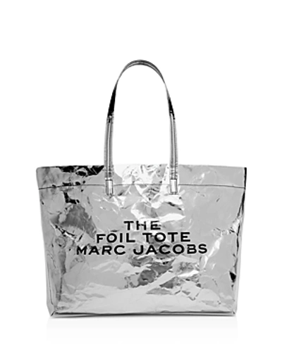 Shop Marc Jacobs The Foil Tote In Silver