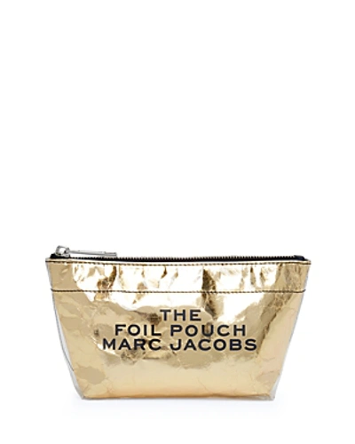 Shop Marc Jacobs Trapeze Large Foil Cosmetics Case In Gold