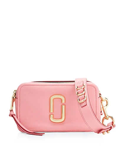 Shop Marc Jacobs Softshot 21 Crossbody In Strawberry Pink/gold