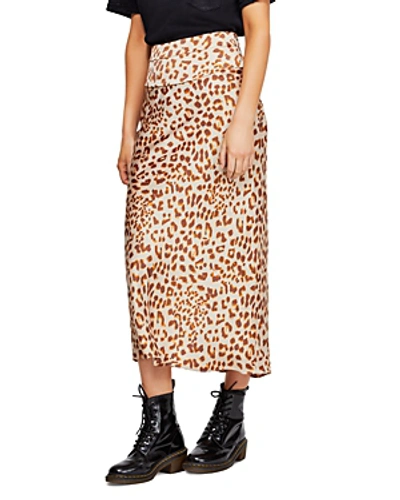 Shop Free People Normani Leopard-print Midi Skirt In Brown Combo