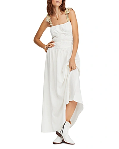 Shop Free People Santorini Sleeveless Printed-strap Maxi Dress In Neutral