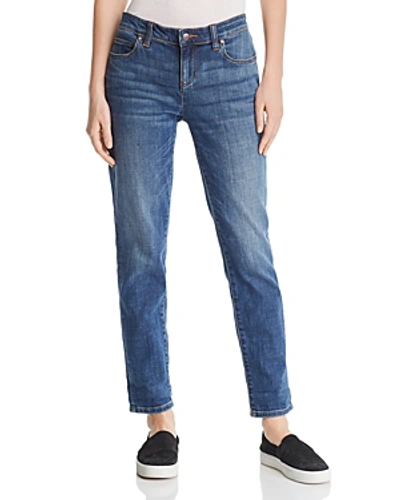 Shop Eileen Fisher Cropped Boyfriend Jeans In Aged Indigo