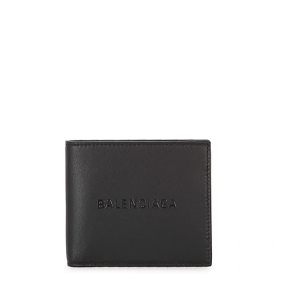 Shop Balenciaga Black Logo Leather Wallet