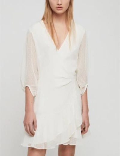 Allsaints Jade Polka dot Crepe Dress In Chalk White ModeSens