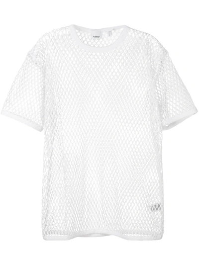 Shop Burberry Mesh Oversized T-shirt - White