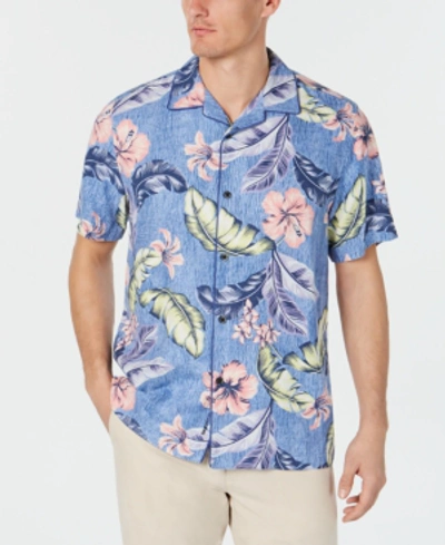 Shop Tommy Bahama Men's Big & Tall Maeva Beach Islandzone Camp Hawaiian Shirt In Dockside Blue