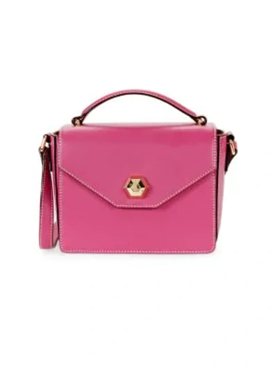 Shop Frances Valentine Mini Midge Leather Crossbody Bag In Orchid