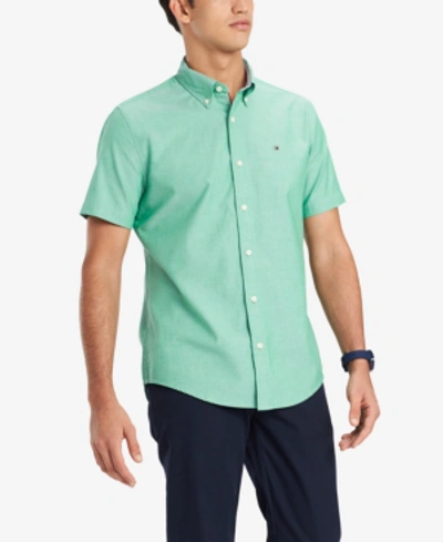 Shop Tommy Hilfiger Men's Custom Fit Porter Shirt, Created For Macy's In Jelly Bean Green
