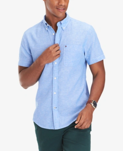 Shop Tommy Hilfiger Men's Custom Fit Porter Shirt, Created For Macy's In Regatta