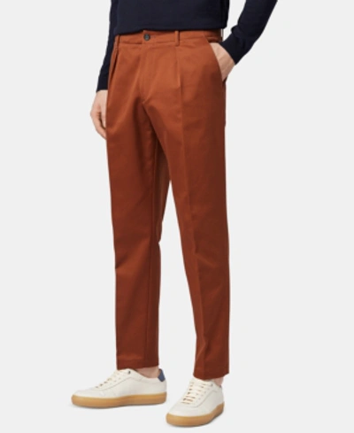 Shop Hugo Boss Boss Men's Heavyweight Cotton Trousers In Medium Brown