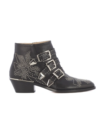 Shop Chloé Susanna Ankle Boots In Zz Black/silver