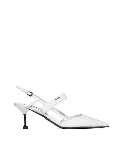 Shop Prada High-heeled Shoe In Bianco