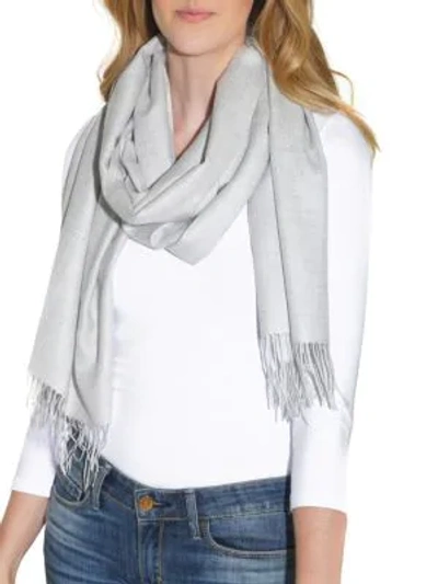 Shop Amicale Classic Fringe Wrap In Grey