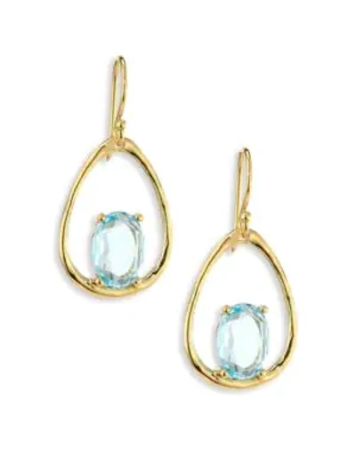 Shop Ippolita Rock Candy&reg; Small Blue Topaz & 18k Yellow Gold Oval Earrings