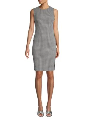 calvin klein black and white sheath dress