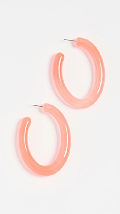Shop Baublebar Oval Hoop Earrings In Orange