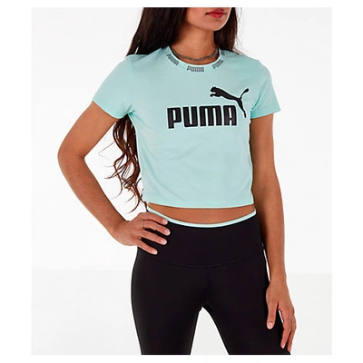 Shop Puma Women's Amplified Cropped T-shirt, Pink - Size Med