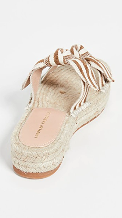 Shop Loeffler Randall Daisy Two Bow Platform Espadrille Sandals In Amber/natural