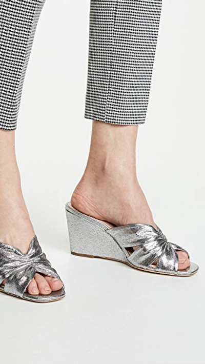 Shop Loeffler Randall Sonya Cinched Wedge In Silver