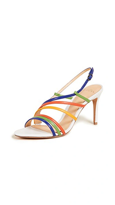 Shop Alexandre Birman Strappy 75mm Sandals In Kiwi/sunflower/white