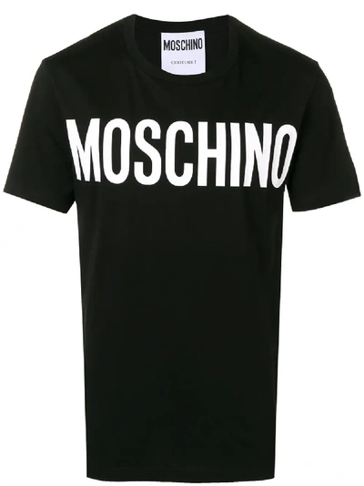 Shop Moschino Logo Print T-shirt - Black