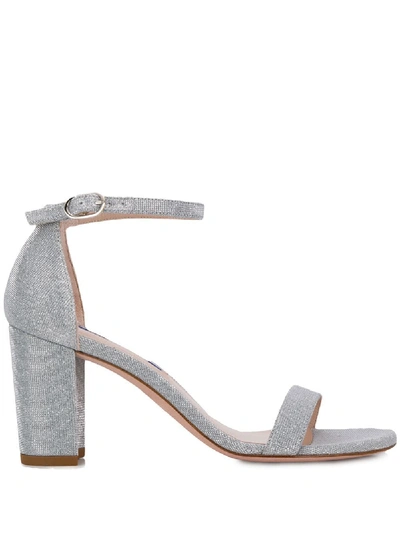 Shop Stuart Weitzman Nearly Nude Sandals In Silver