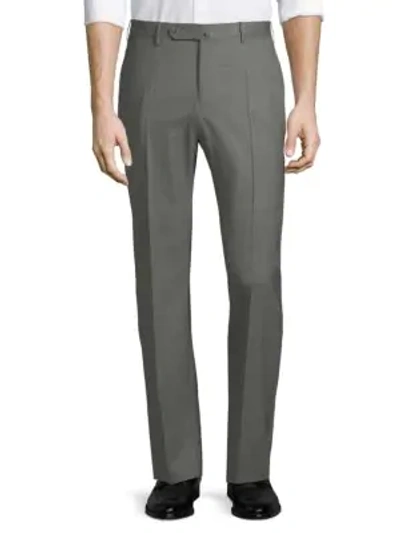 Shop Incotex Matty Straight-leg Wool Pants In Medium Grey